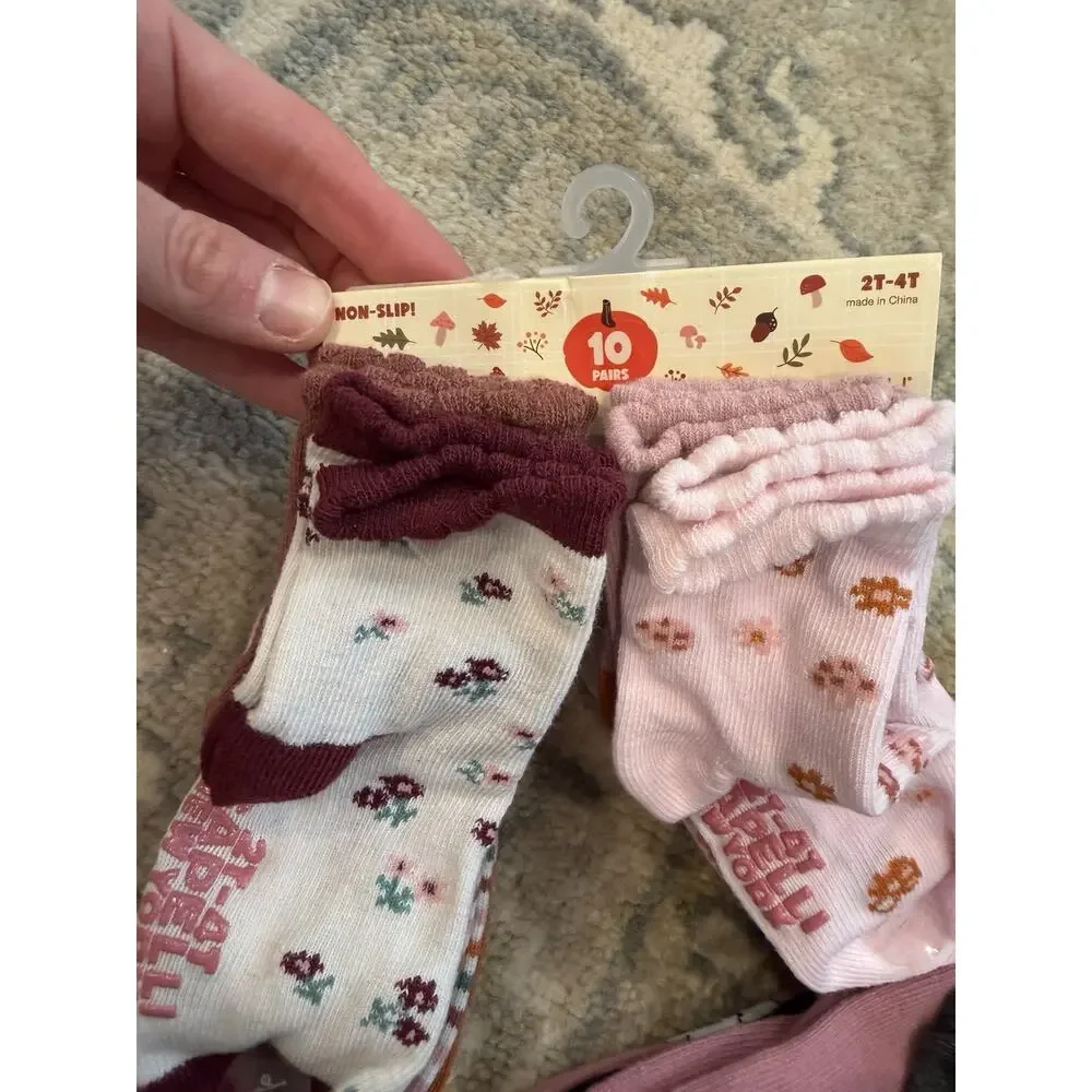 Capelli NY Girls Non Slip Socks 20 Pairs 2t-4T NIB NWT